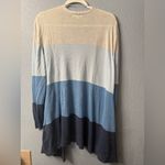 Style & Co . Striped Open Front Cardigan in gray and Blue Tones Photo 6