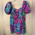 Lilly Pulitzer Dress Morena Short Sleeve Romper Aegean Navy Calypso Coast Sz 10 Photo 1