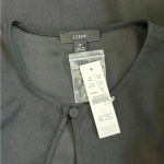 J.Crew New with tags black Puff-sleeve satin-back crepe top in size petite small Photo 3