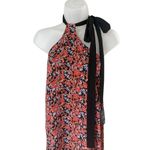 Lulus  Floral Black Neck Tie Halter Maxi Dress Photo 4