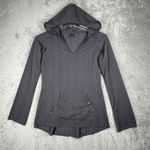 prAna Angie Hoodie Breathe Pullover V-Neck Long Sleeve Athleisure Gray Medium Photo 1