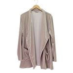 Soft Surroundings Velvet Open Front Cardigan Drape Jacket Taupe Beige Size 1X Photo 1