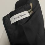 Calvin Klein  $89 Black Dress 12 Round Neck Fit Flare Pleated Knee Length Grunge Photo 5