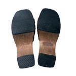 Bongo Vintage Y2K 90s Leather Buckle Wood Wedge Platform Open Toe Clogs Sz 6 Photo 3