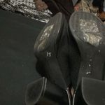 Adrienne Vittadini   Wo size 9.5 Black Textured STRETCH CLOTH Mules silver accent Photo 12