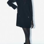 ZARA MIXED SEMI-SHEER MINI LONG SLEEVE DRESS BLACK SIZE S NEW Photo 2