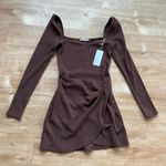 Reformation Cleona Knit Dress Small Café Small Photo 2
