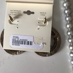 Versona NWT  Gold tone and Gray Pearl Necklace and Nickle free Earring Set Photo 5