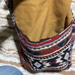 Catori Southwestern Geometric Print Fabric Shoulder Purse Bag Medallion Charm Tan Photo 6