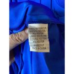 Badgley Mischka  6 Pleated Ruched Flowy Long Gown Sapphire Blue Formal Dress Photo 6