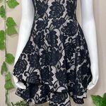 B Darlin B Darin Lace Floral Leaf Halter Ruffle Dress Photo 4