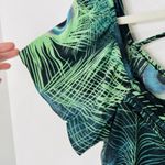 Peacock Colored Shirt With Fitted Bottom Criss Cross Back Top No Size Tag Green Size M Photo 3