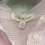 Ultra Flirt Pastel Pink Striped Collar Top Photo 3