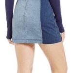 Free People Two-Tone Denim Mini Skirt Size 0 Photo 1