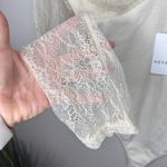 Heyson NEW w/ Tags Cream Ribbed Knit and Lace Deep V Photo 5