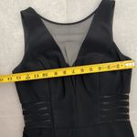 Women size small long black dress with small train bust and waist mesh detail Photo 15