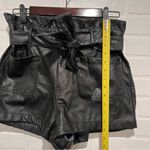 TGLA High Waist Faux Leather Shirts with Bow Belt Black Size M Photo 6