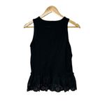 J.Crew Black Eyelet Sleeveless Peplum Top Women's XS Photo 3