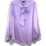 Torrid Studio Bubble Satin Bow Tie Blouse Photo 1