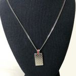  Sterling Silver Diamante Pattern Sherryline Pendant Gucci Necklace w Box Photo 3