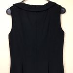 Calvin Klein  Women’s Black Ruffle Drape Front Bib Collar Sleeveless Sheath Dress Photo 4