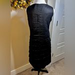 LINO USA 100% Linen Tiered Scalloped Ruffle Sleeveless Shift Midi Dress Sz L Black Size L Photo 7