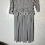 Alex Evenings  Women's Gray‎ Lace 3/4 Sleeve Midi Dress Special Occasion Photo 11