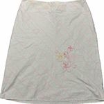 Janeville Ivory Skirt Pink Green Yellow Embroidered Stripe Stitching Flowers Sz2 Size 2 Photo 0