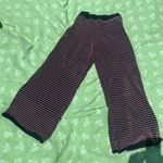 ZARA  Knit Navy & Peach/Orange Crochet Wide Leg Stretchy Pants Size M Photo 3