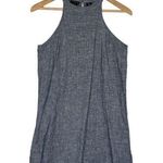 Tahari Dress Womens XS Linen Halter Sleeveless A Line Chambray Beachy Tank Blue Photo 0