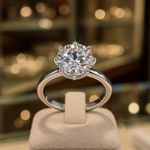 5Ct CZ Solitaire Ring 18K White Gold Plated Six Prong Setting Sz 5 NWT Silver Photo 0