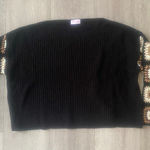 Pink Lily NWOT  Black Crochet Oversized Sweater Size Small‎ Photo 0