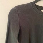 Tna Aritzia Women's size Small Black Cropped Long Sleeve Ribbed Shirt Minimalist Photo 2