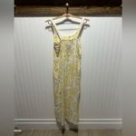 Monteau  Yellow Floral Midi Dress Sz S Babydoll Easter Springs Milkmaid Photo 1