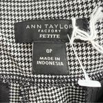 Ann Taylor NWOT  Straight Leg houndstooth Pants 0P Petite size White Black NWOT Photo 7