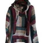Southwestern Poncho Hoodie Kangaroo Pockets Large Multicolored #1039 Photo 2