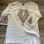 Tommy Bahama  Gauze Beaded Blouse - Size M Photo 6