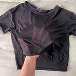 One Clothing  Shear Black Crop Top Photo 1