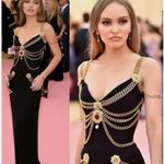 Black Sleeveless Bodycon Maxi Dress With Gold Chain Front Slit Size Small Photo 10