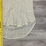 Guess Cream 3 Front Button Pullover Short Sleeve Sheer Blouse Longer in Back S Photo 11