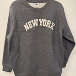 NWT New York Unisex Medium Fleece Lined Gray Cotton NY Crewneck Sweatshirt Photo 0