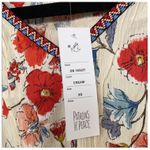 Patrons of Peace Tank Top Womens XS Cream Floral Print Ruffle Hem Sleeveless NWT Photo 3