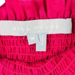 Hill House  Home 100% Linen Smocked Ruffle Peplum Top M Hot Pink Fuchsia Coquette Photo 2