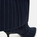 ZARA Tall Fabric Boots Striped Gaiter detail Pointed toe Blue/White Size 35 NEW Photo 6