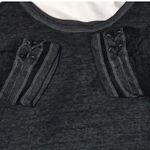 Mudd Criss Cross Short Sleeve Dark Gray Acid Wash Top Small Photo 3