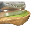 Sanita Danish Clogs Womens 9 Blue Green Suede Wood Heel Slide Sandals 3D Flowers Photo 3