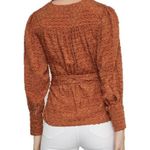 BCBGMAXAZRIA Pleated Shoulder Wrap Ruffled Top Blouse Size Medium Photo 3