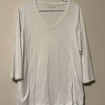 Eddie Bauer  White Long Sleeve V-Neck Tee Photo 0