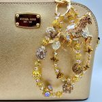 Handmade 🐴Luxury Bag/Phone Chain Charm/Keychain Champagne Brown Horse Bling Crystal Beads Photo 1