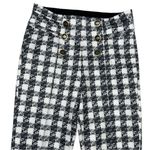 Everyday Jones Faux Suede Tweed Black and White Checkered Women's Pants, Small Photo 3
